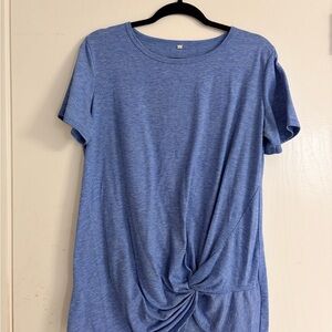 Blue Women's Knot Front Top